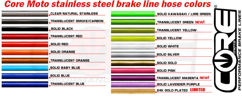 Orange Hose & Stainless Red Banjos Pro Braking PBF1009-ORA-RED Front Braided Brake Line 