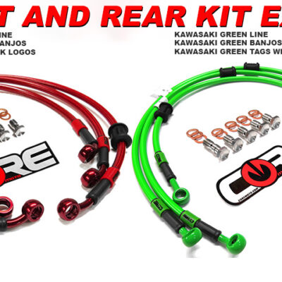 /KX100 98-00 Kawasaki Green for KX80 Core Moto CF0028-KG MX Front Brake Line Kit /KX85 98-13 01-13 